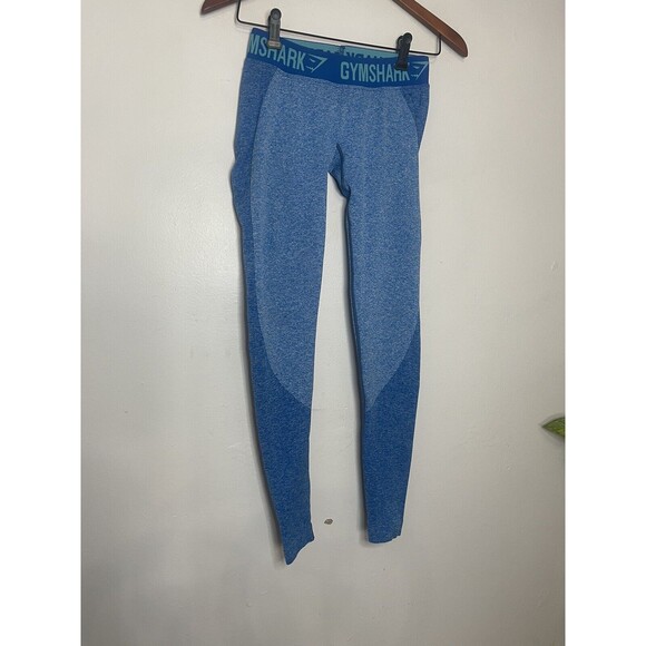 Gym shark Womens XS Leggings Two Tone Blue Aqua  Dry Moisture management Active - Picture 2 of 7